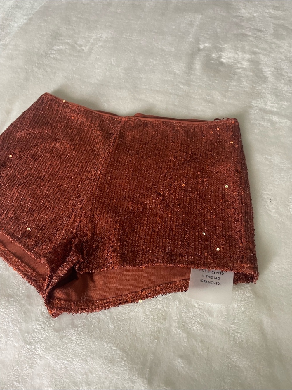 superdown Rust Sequin High-Waist Shorts - Picture 3 of 9